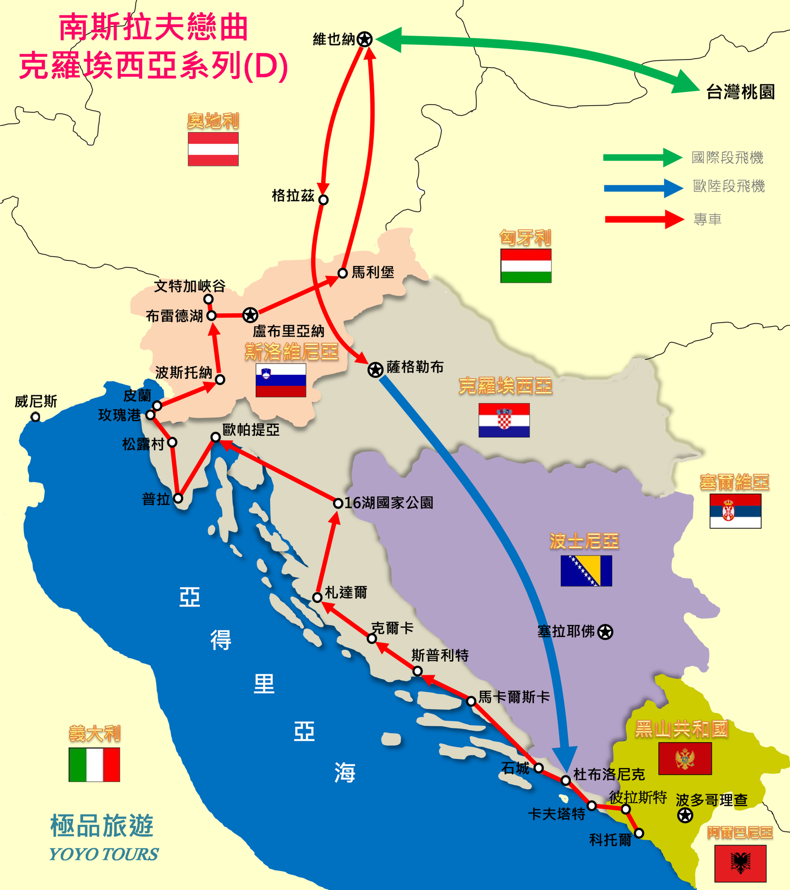 克羅埃西亞(D)行程地圖